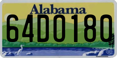 AL license plate 64DO180