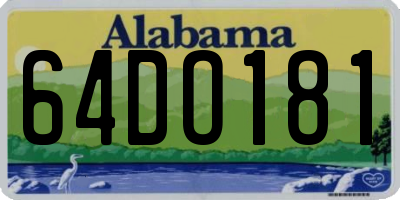 AL license plate 64DO181