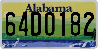 AL license plate 64DO182