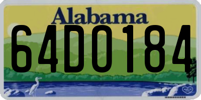 AL license plate 64DO184