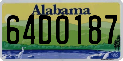 AL license plate 64DO187
