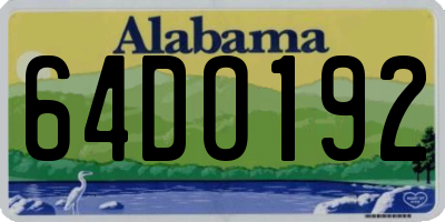 AL license plate 64DO192
