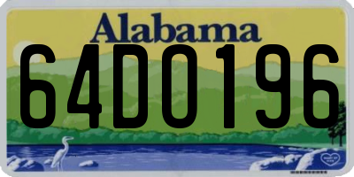 AL license plate 64DO196