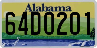 AL license plate 64DO201