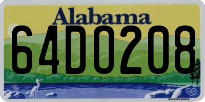 AL license plate 64DO208