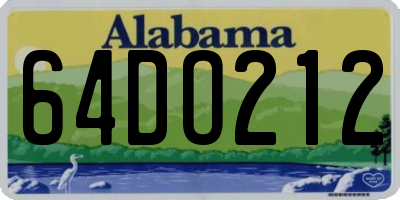 AL license plate 64DO212