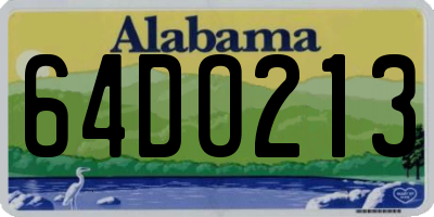 AL license plate 64DO213