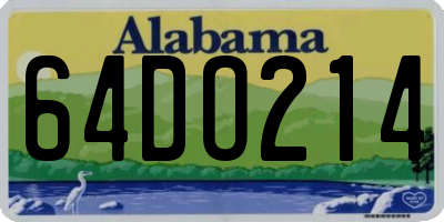 AL license plate 64DO214