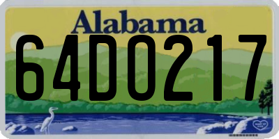 AL license plate 64DO217