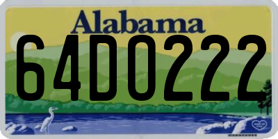 AL license plate 64DO222