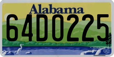 AL license plate 64DO225