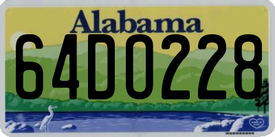 AL license plate 64DO228