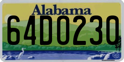 AL license plate 64DO230
