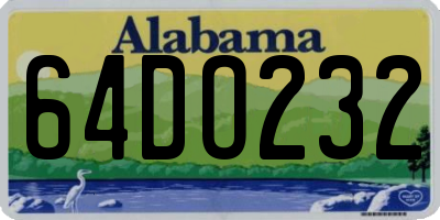 AL license plate 64DO232