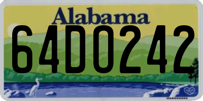 AL license plate 64DO242