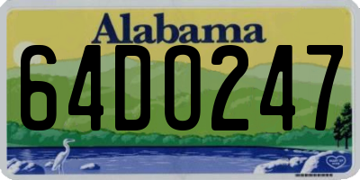 AL license plate 64DO247