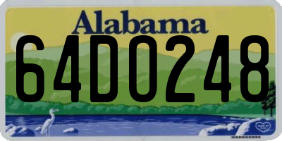 AL license plate 64DO248