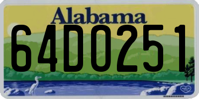AL license plate 64DO251