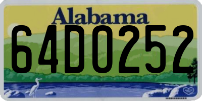 AL license plate 64DO252