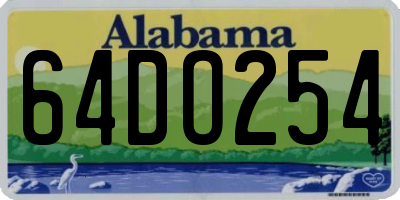 AL license plate 64DO254