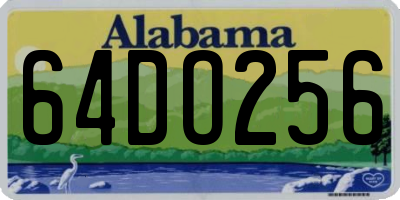 AL license plate 64DO256