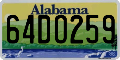 AL license plate 64DO259
