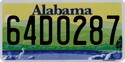 AL license plate 64DO287