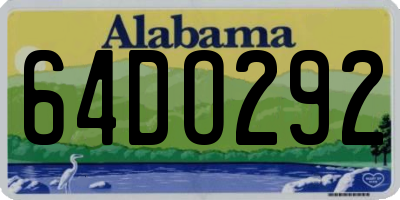 AL license plate 64DO292