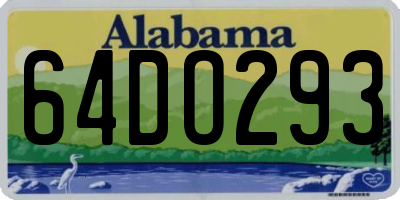 AL license plate 64DO293
