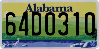 AL license plate 64DO310