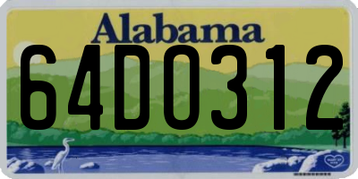 AL license plate 64DO312