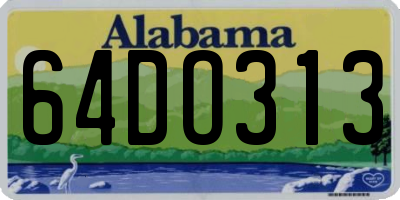 AL license plate 64DO313