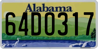 AL license plate 64DO317