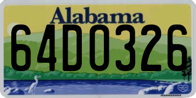 AL license plate 64DO326