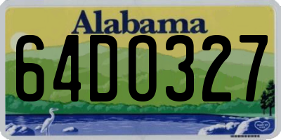 AL license plate 64DO327