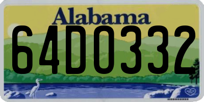 AL license plate 64DO332