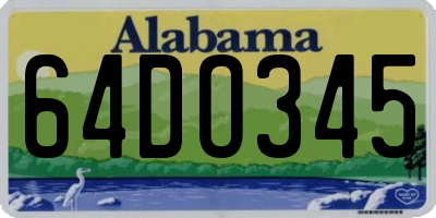 AL license plate 64DO345