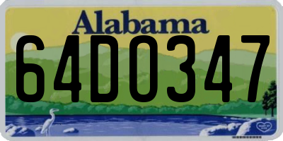 AL license plate 64DO347