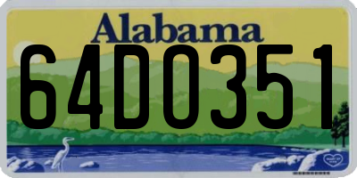 AL license plate 64DO351