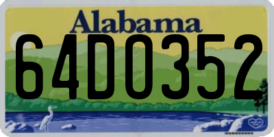 AL license plate 64DO352