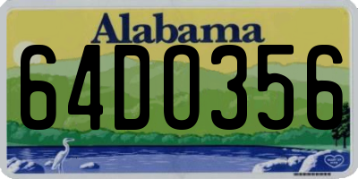 AL license plate 64DO356