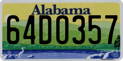 AL license plate 64DO357