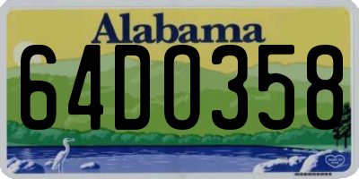 AL license plate 64DO358