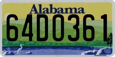 AL license plate 64DO361