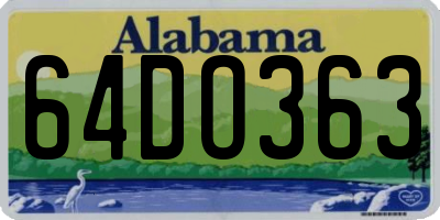 AL license plate 64DO363