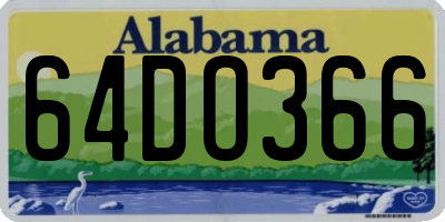 AL license plate 64DO366