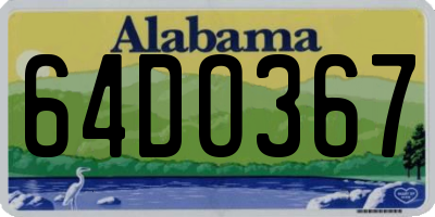 AL license plate 64DO367