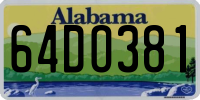 AL license plate 64DO381
