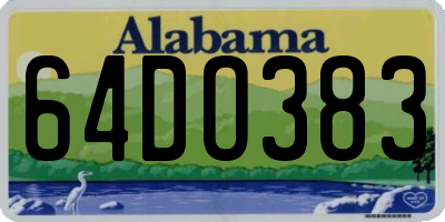 AL license plate 64DO383