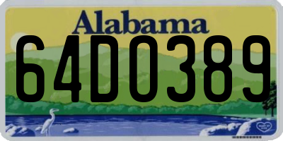 AL license plate 64DO389